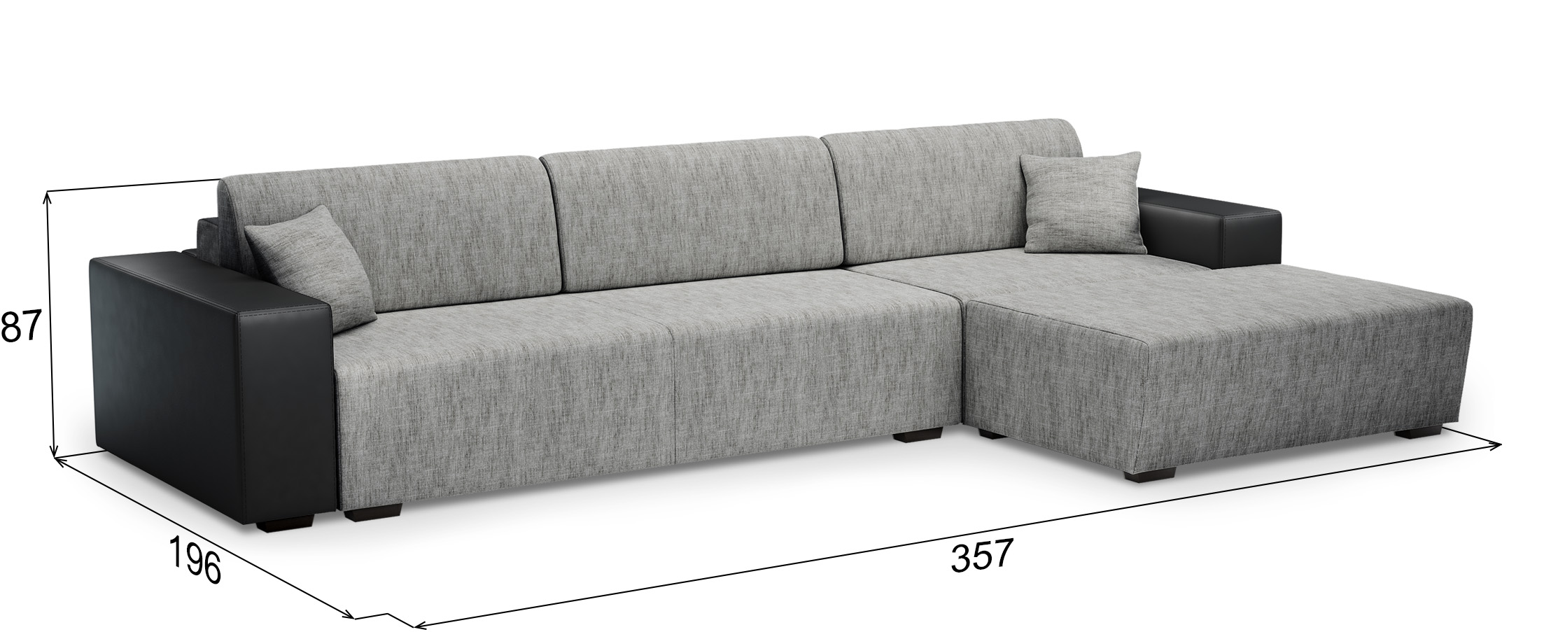 угловой диван с прямым углом